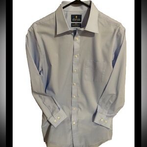 Stafford Men’s Dress Shirt Light Blue Button Down L Sleeves Size Neck 16
